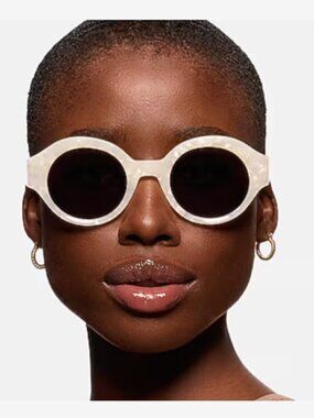 Retro Style "Supernova" Sunglasses in Pearlized White and Red by EyeBuyDirect